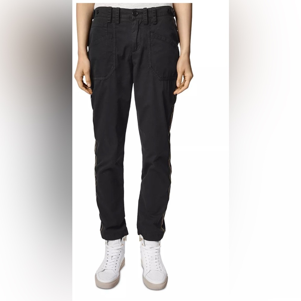 Sadie and Voltaire Women’s Pamela Side-stripe Cotton Trousers In Black